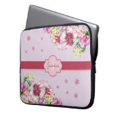 Lily & Peony Floral Lila Laptopschutzhülle (Vorderseite Links)