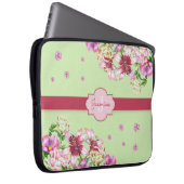 Lily & Peony Floral Mint Green Laptopschutzhülle (Vorne Rechts)