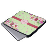 Lily & Peony Floral Mint Green Laptopschutzhülle (Vorne Knopf)