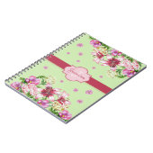 Lily & Peony Floral Mint Notizblock (Linke Seite)