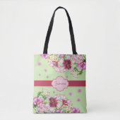 Lily & Peony Floral Mint Tasche (Vorderseite)