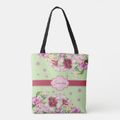 Lily & Peony Floral Mint Tasche (Rückseite)