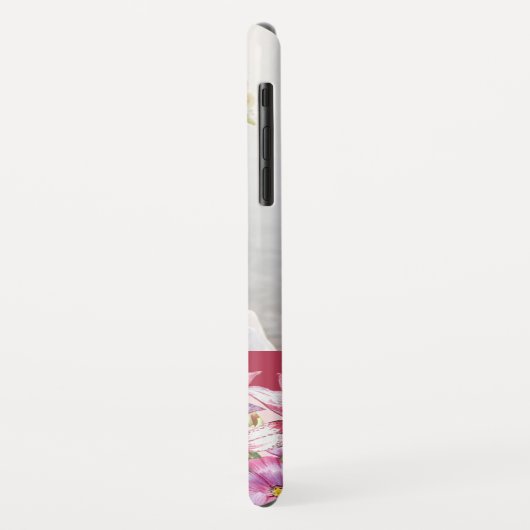 Lily Peony Floral Monogram Foto Case-Mate iPhone Hülle (Hinten/Links)