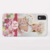 Lily Peony Floral Monogram Foto Case-Mate iPhone Hülle (Rückseite (Horizontal))