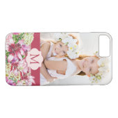 Lily Peony Floral Monogram Foto Case-Mate iPhone Hülle (Rückseite (Horizontal))