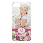Lily Peony Floral Monogram Foto Case-Mate iPhone Hülle (Rückseite)