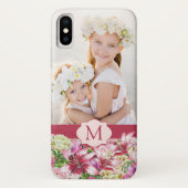 Lily Peony Floral Monogram Foto Case-Mate iPhone Hülle (Rückseite)