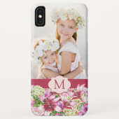 Lily Peony Floral Monogram Foto Case-Mate iPhone Hülle (Rückseite)