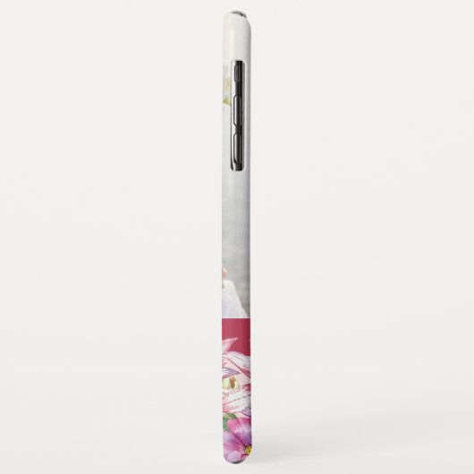 Lily Peony Floral Monogram Foto Case-Mate iPhone Hülle (Hinten/Links)