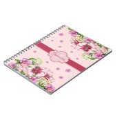 Lily & Peony Floral Pink Notizblock (Linke Seite)