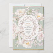Lily Peony Floral Vintage Bridal Shower Einladung (Vorderseite)