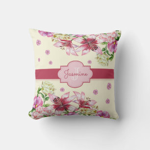Lily & Peony Floral Yellow Kissen