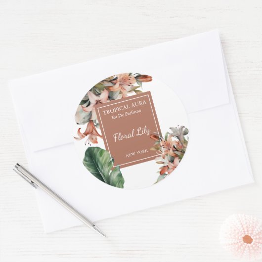 Lily Perfume Label Runder Aufkleber (Umschlag)