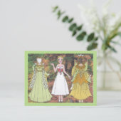 Lily Plays a Woodland Elf Paper Doll Postcard Postkarte (Stehend Vorderseite)