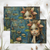 LILY POND FAIRY DECOUPAY SEIDENPAPIER