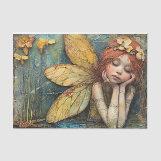 LILY POND FAIRY MIRL DECOUPAY SEIDENPAPIER (Vorderseite)