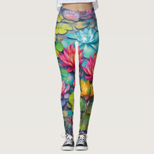 Lily Pond Leggings - Elegante Wasserlilie