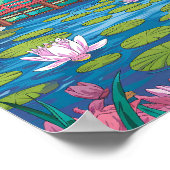 Lily Pond Poster - Minimalistischer Flachvektor Na (Ecke)