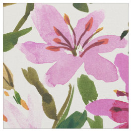 LILY PROLIFERIERUNG Pink Floral Watercolor Stoff