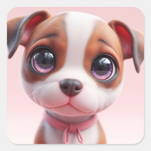 "Lily" Quadratischer Aufkleber (Vorderseite)