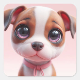 "Lily" Quadratischer Aufkleber