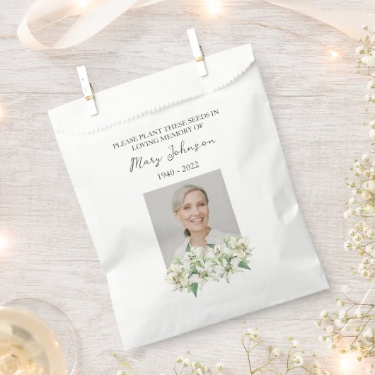 Lily Seed Packet Memorial Funeral Favor Bag Geschenktütchen (Ausgeschnitten)