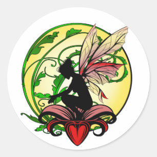 Lily Shadow Fee Runder Aufkleber