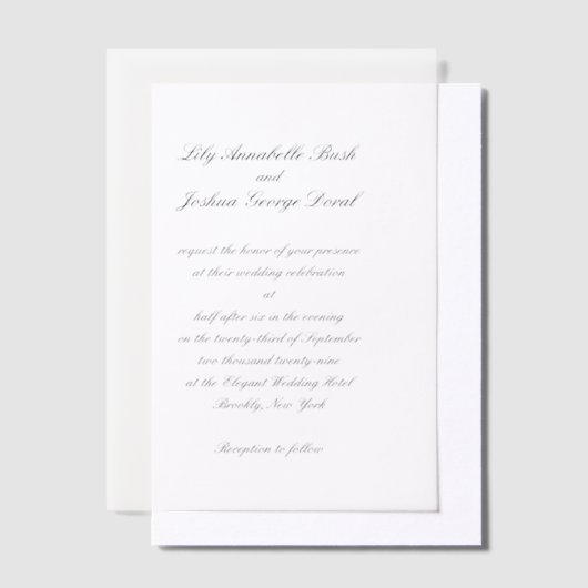 Lily Simple Classic Pergament Einladungen (Versetzt)