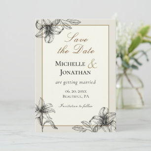Lily Simple Vintage Floral Christliche Hochzeit Save The Date