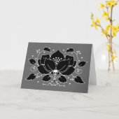 Lily Skull Motif Karte (Gelbe Blume)