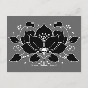 Lily Skull Motif Postkarte