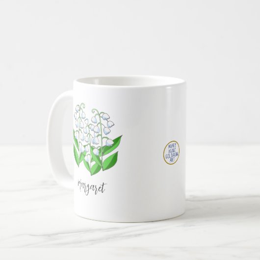 Lily the Valley May Birth Blume Niedlich Floral Kaffeetasse (Vorderseite Links)