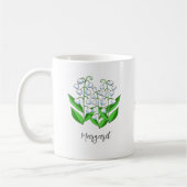 Lily the Valley May Birth Blume Niedlich Floral Kaffeetasse (Links)