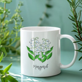 Lily the Valley May Birth Blume Niedlich Floral Kaffeetasse