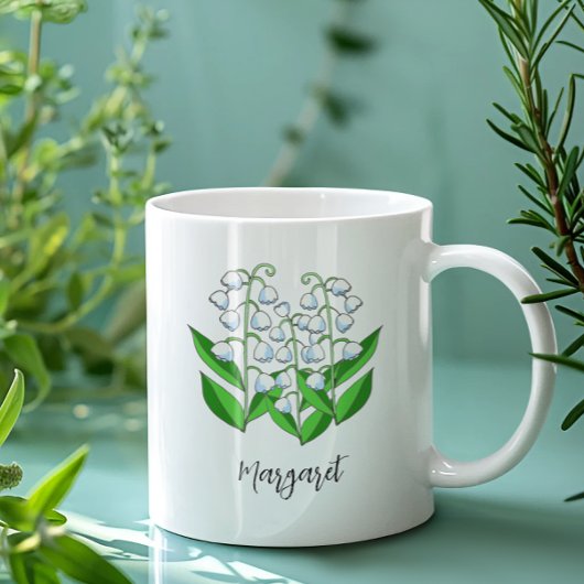 Lily the Valley May Birth Blume Niedlich Floral Kaffeetasse