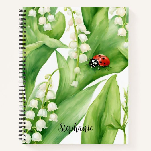 Lily the Vally Lady Bug Themed Notebook Spiral Notizblock (Vorderseite)