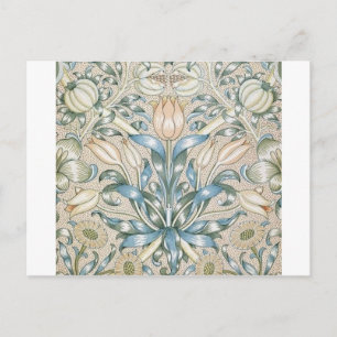 Lily und Granatapfel Vintage-Blumenkunst-Design Postkarte