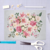 Lily und Peony Pink Garden Vertical Bouquet Silver Seidenpapier (Handwerk)