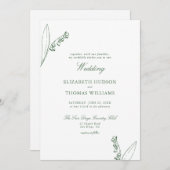 Lily Valley Floral Sketch Moderne klassische Hochz Einladung (Vorne/Hinten)