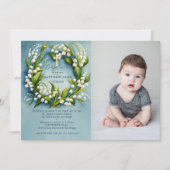 Lily Valley Gold Cross Formal Boy Foto Taufe Einladung (Vorderseite)