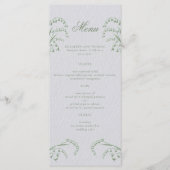 Lily Valley Imitats mit Grün feierlicher Hochzeit Menükarte (Vorderseite)