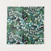 Lily Valley Seamless Muster Hintergrund Wandteppich (Vorderseite (Horizontal))