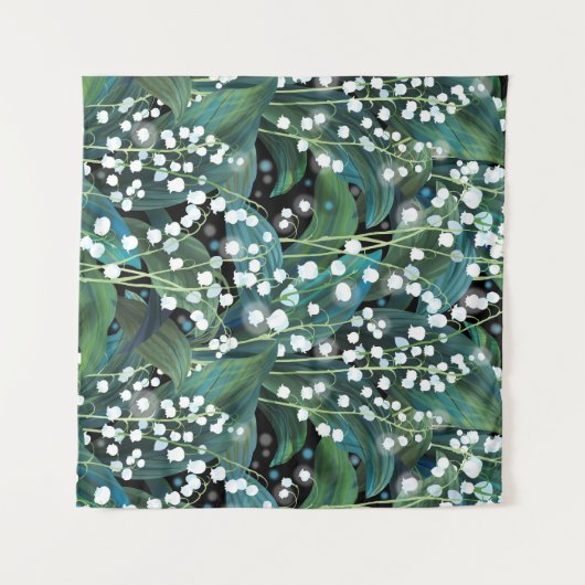 Lily Valley Seamless Muster Hintergrund Wandteppich (Vorderseite (Horizontal))