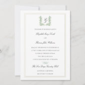 Lily Valley Wappen Calligraphy Formal Wedding Einladung (Vorderseite)