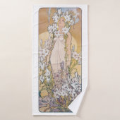 Lily (vier Blume), Alphonse Mucha Badehandtuch (Badehandtuch)