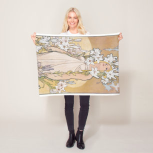 Lily (vier Blume), Alphonse Mucha Fleecedecke