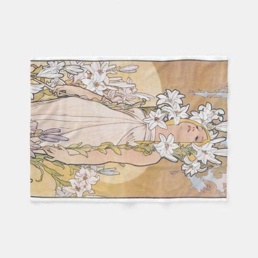 Lily (vier Blume), Alphonse Mucha Fleecedecke (Vorderseite (Horizontal))
