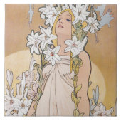Lily (vier Blume), Alphonse Mucha Fliese (Vorderseite)