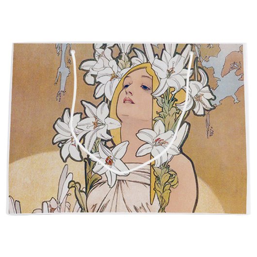 Lily (vier Blume), Alphonse Mucha Große Geschenktüte (Vorderseite)