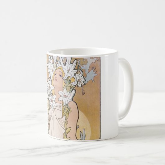 Lily (vier Blume), Alphonse Mucha Kaffeetasse (VorderseiteRechts)